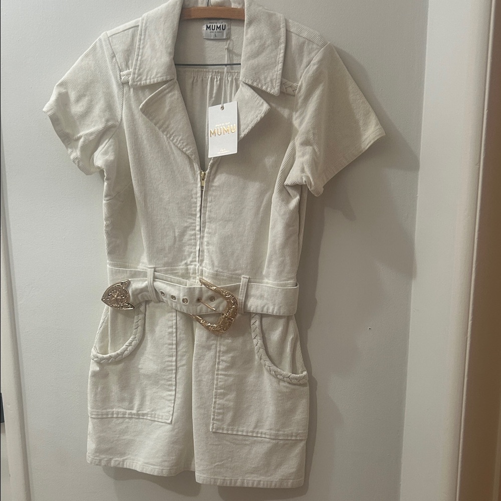 Show Me Your MuMu White Collared Dress
